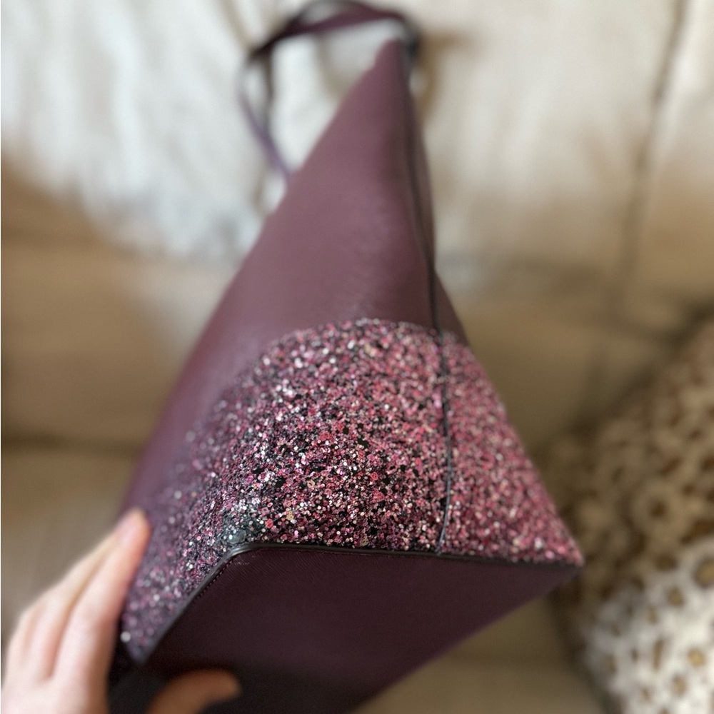 Kate Spade Burgundy and Pink Glitter Tote - Picture 5 of 7
